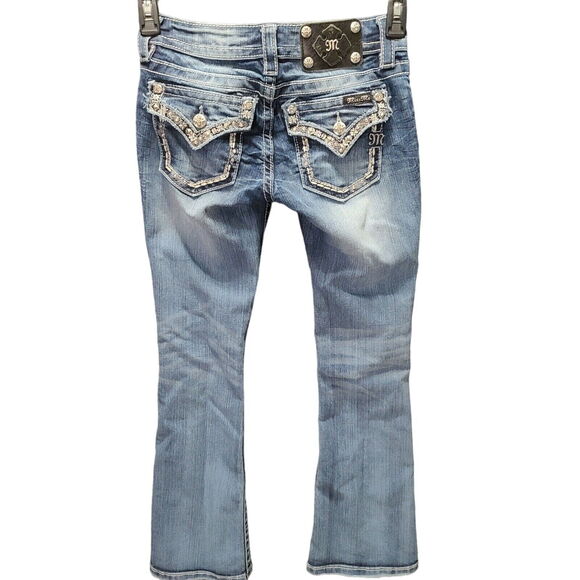 MissMe Womens Jeans Blue Size 25 Cotton Blend Signature Boot Pockets Button Zip - Picture 2 of 16